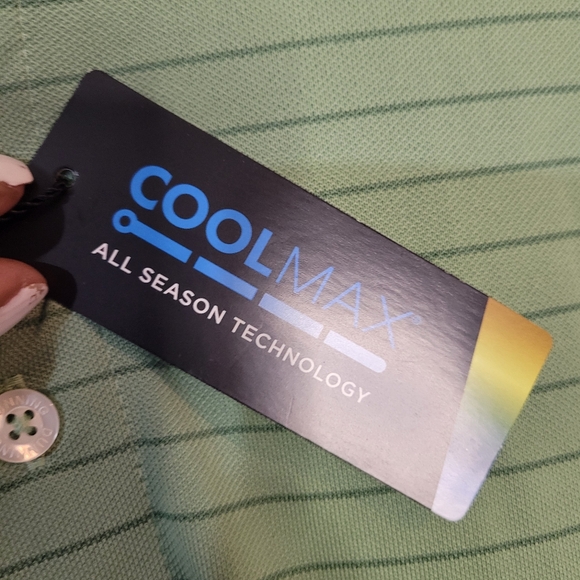 Nike men dunning golf short sleeved green striped polo size large - Picture 6 of 10